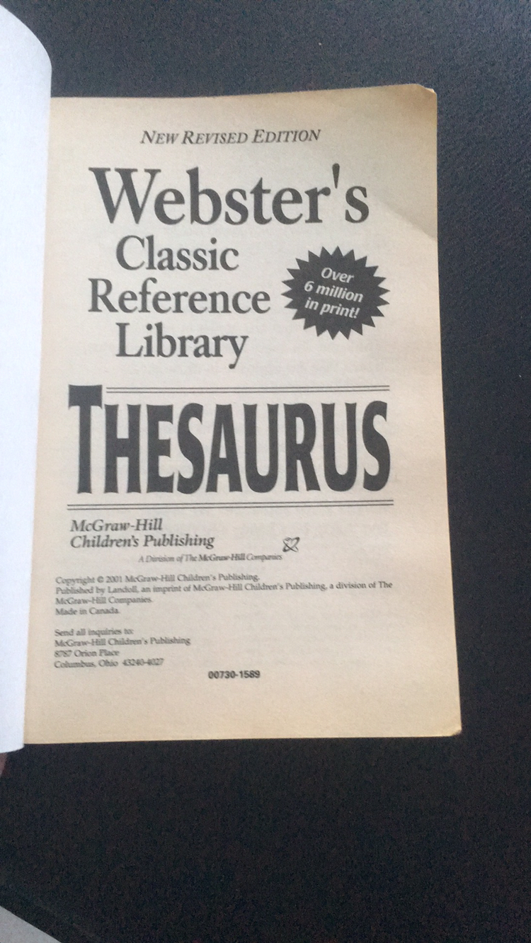 Thesaurus (Webster's Classic Reference Library, Revised Edition) image indicator(3)