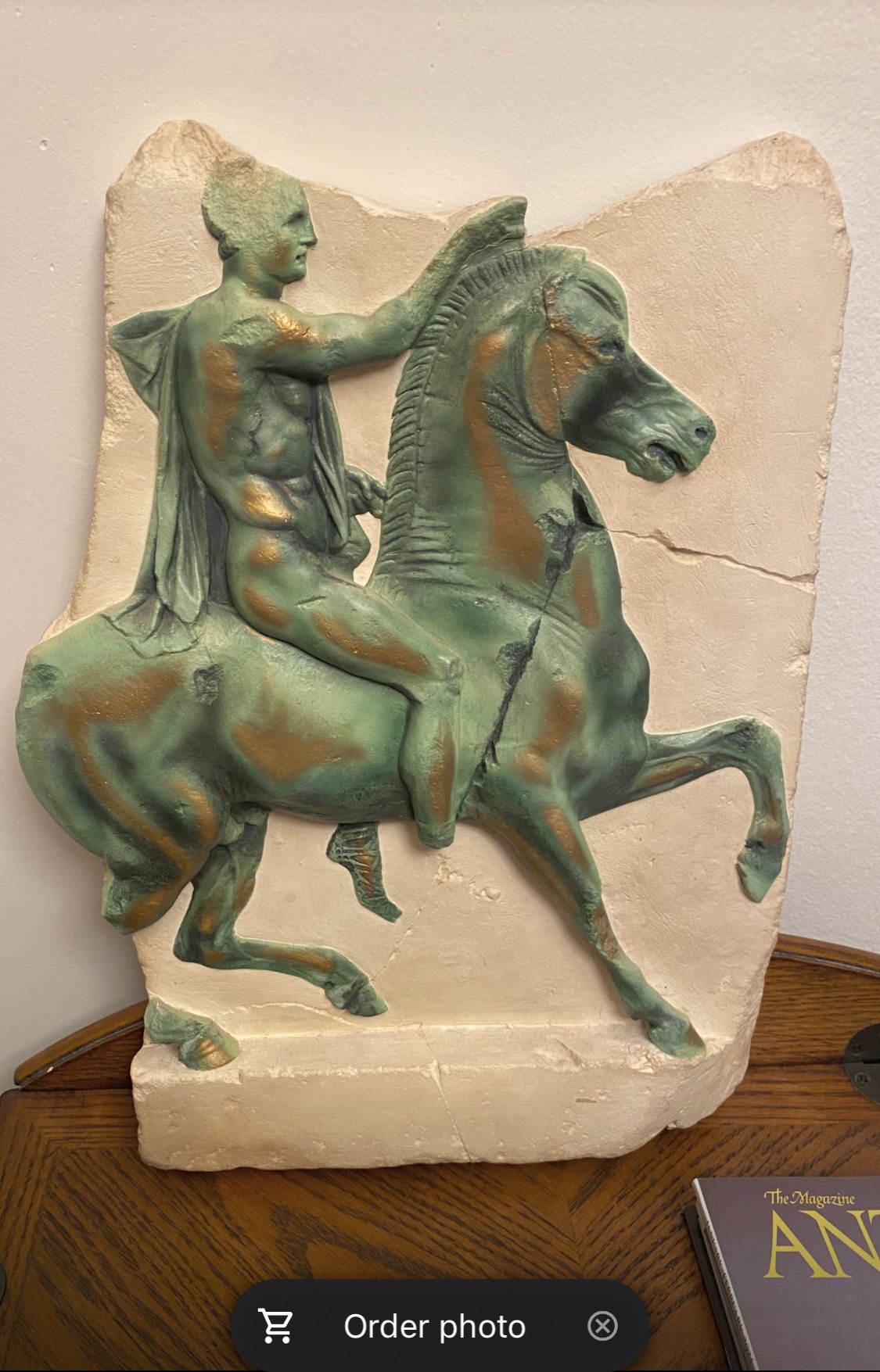 AHellenistic Horseman Cast Stone Wall Relief Sculpture Wall Art - photo 3