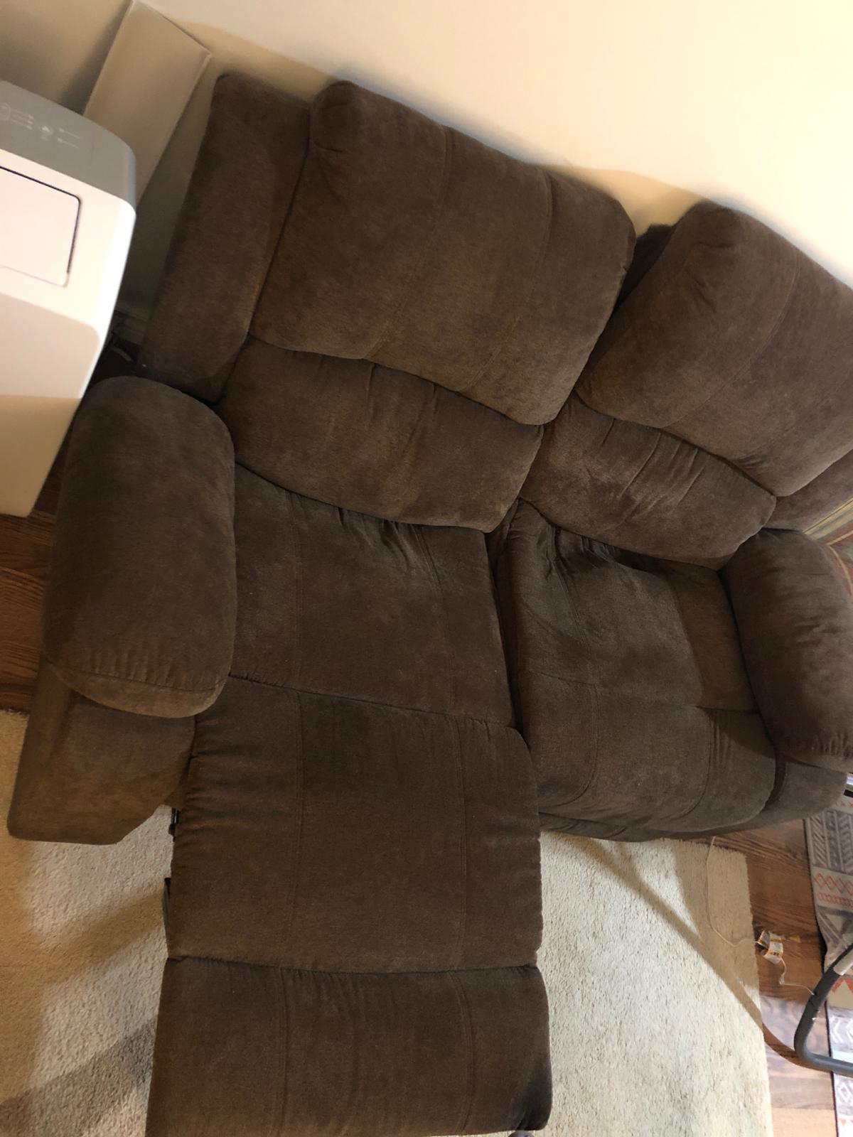 Two loveseat recliner sofas