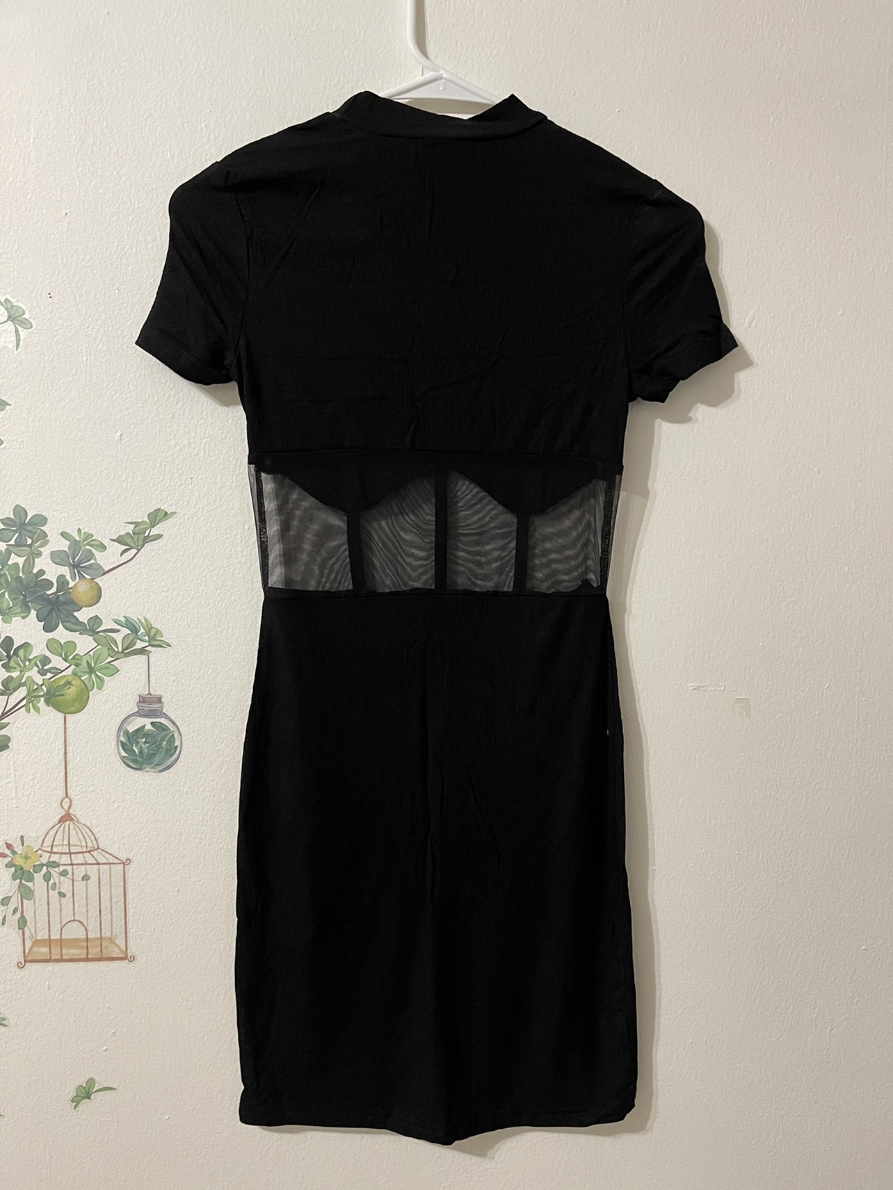 SHEIN SXY Mesh Insert Mock Neck Bodycon Dress image indicator(5)