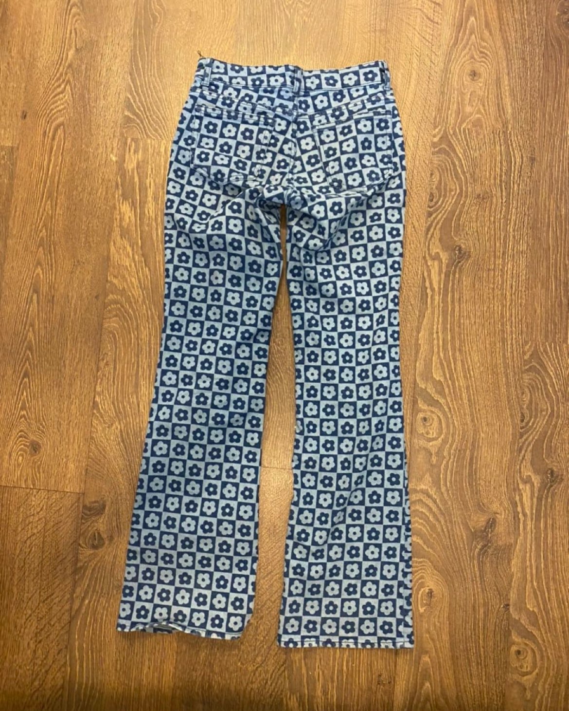 Floral print denim flares image indicator(3)