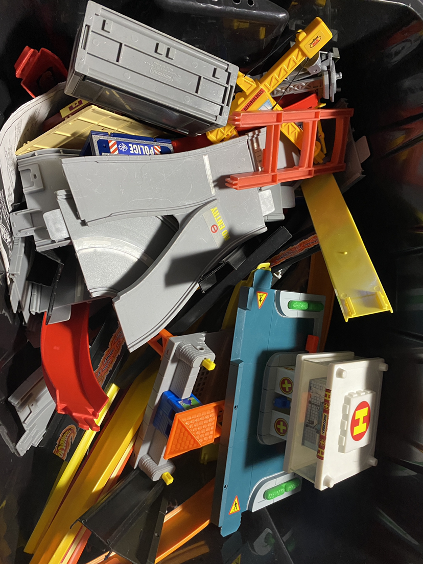 Hotwheels and older micro machines play sets