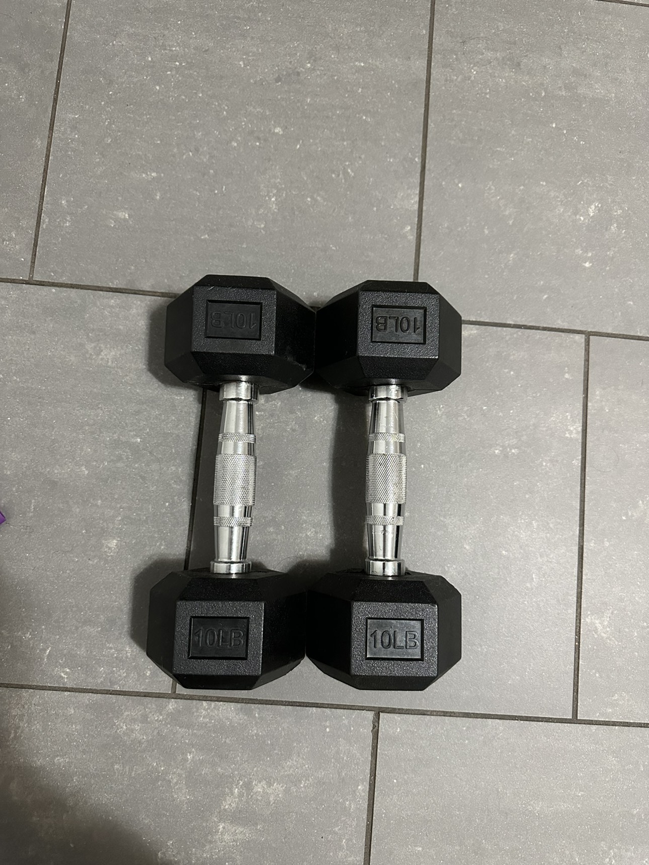 RUBBER HEX DUMBBELL SET X 2 10LB thumbnail