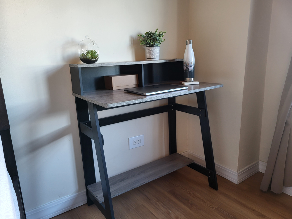 Computer Desk (Black/French Oak Grey