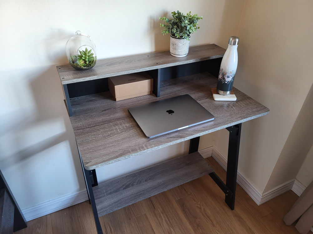 Computer Desk (Black/French Oak Grey - photo 2
