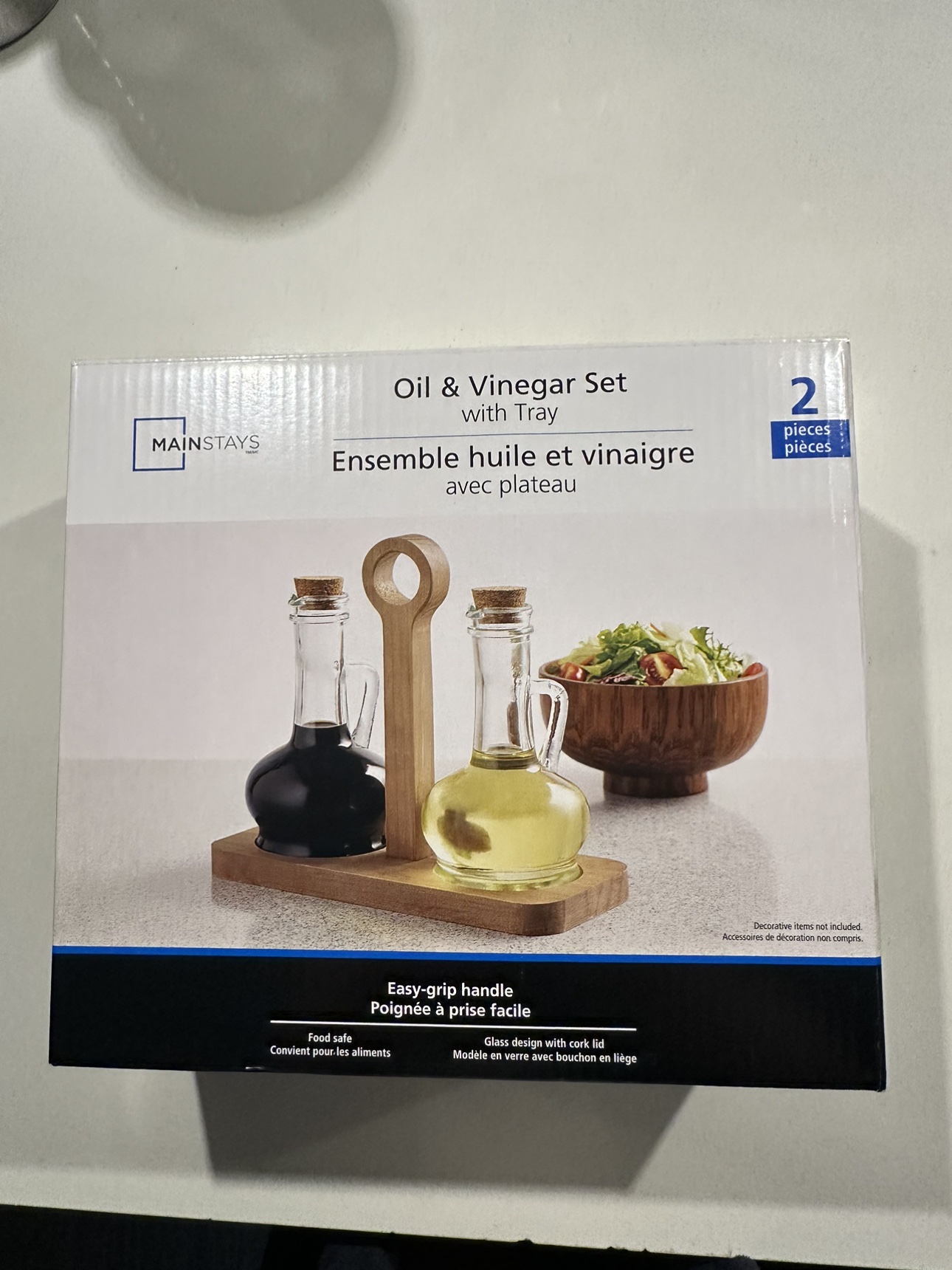 Oil and vinegar bottle set with tray - photo 2