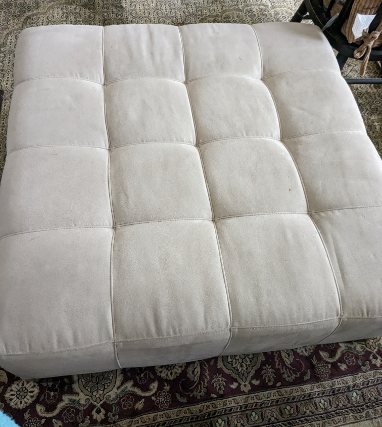 Large, Square, Beige Ottoman - photo 3