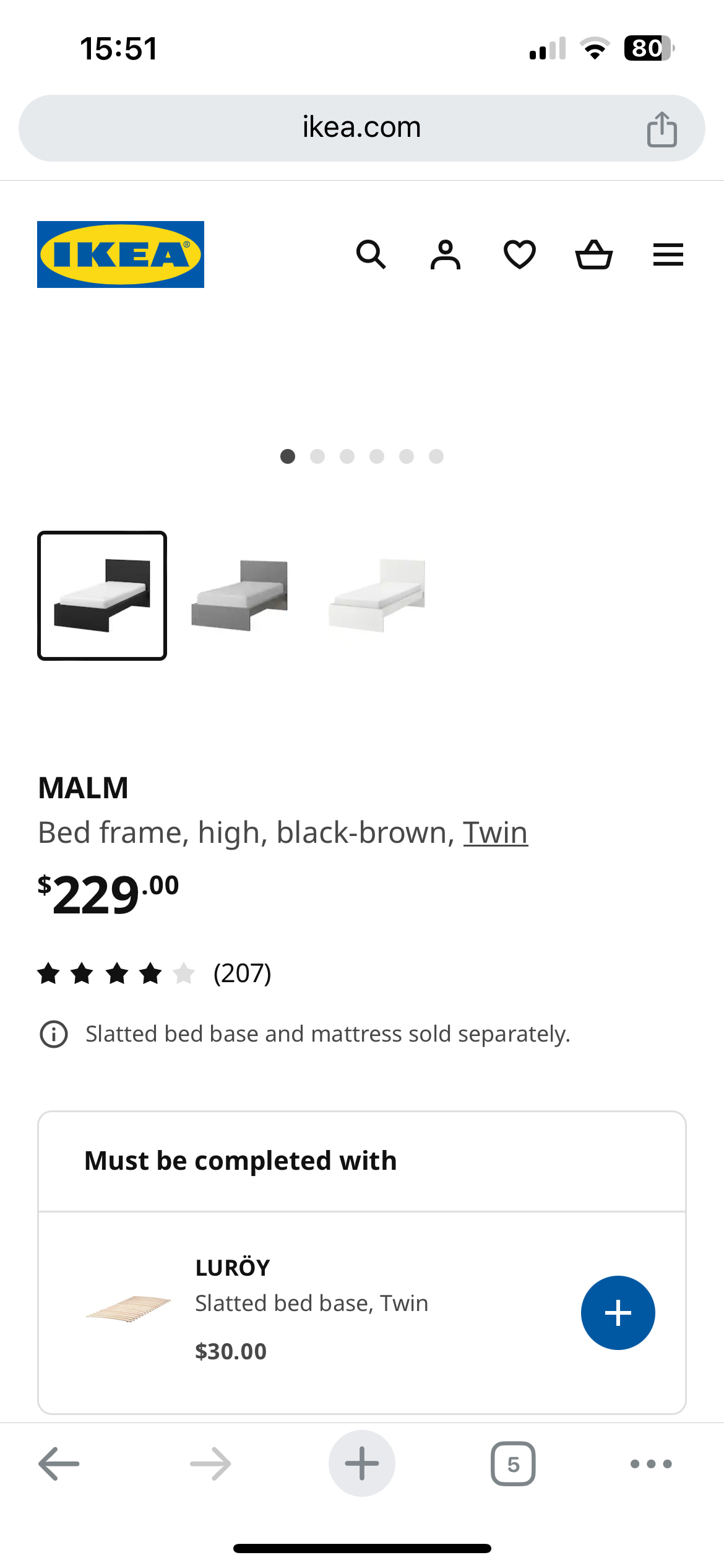 IKEA Twin bed frame with mattress - photo 3