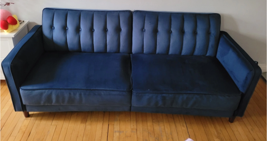 Beautiful Fold Out Velour Couch 🥕 MUST GO!!! image indicator(3)