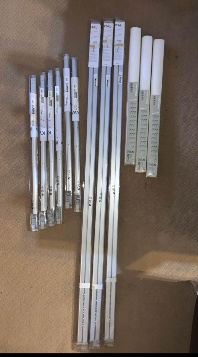 IKEA KVARTAL Curtain Track System with curtains thumbnail