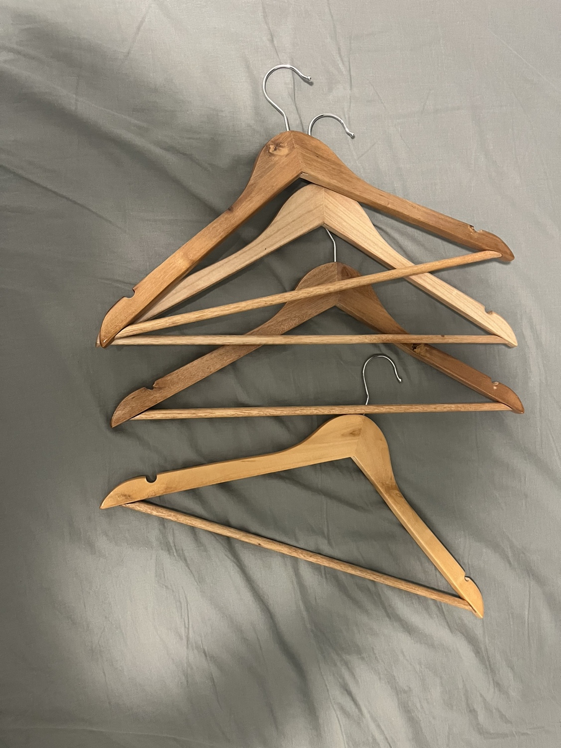 4 wooden hangers thumbnail