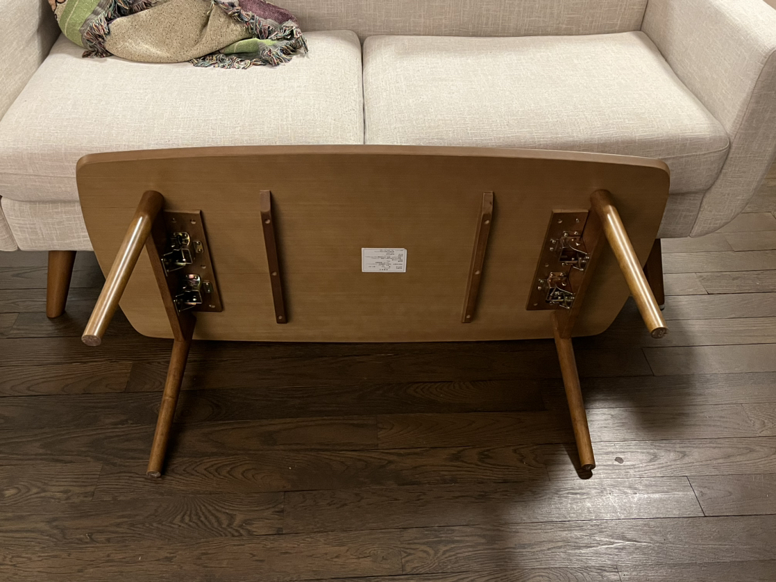 Walnut foldable coffee table - photo 3