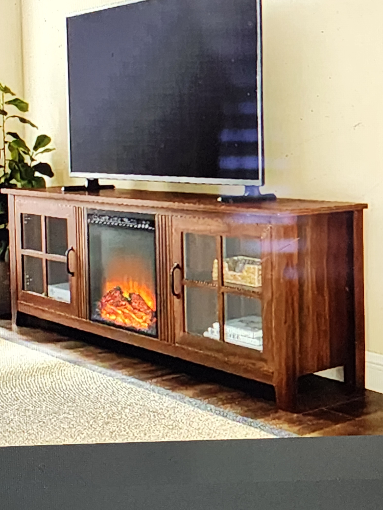Tv stand with fireplce