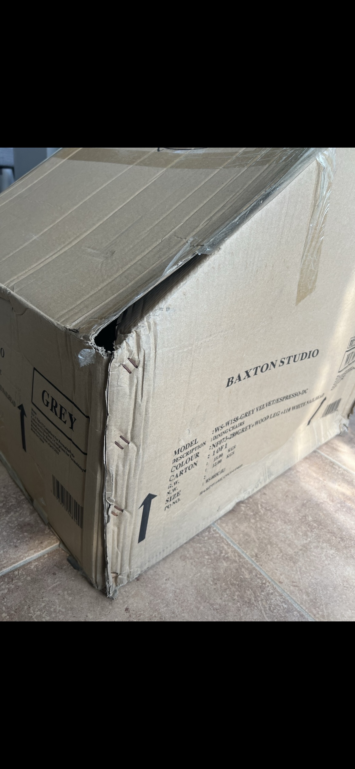 Brand New GREY Velvet Wingback Dining Accent Chair 2 available image indicator(8)