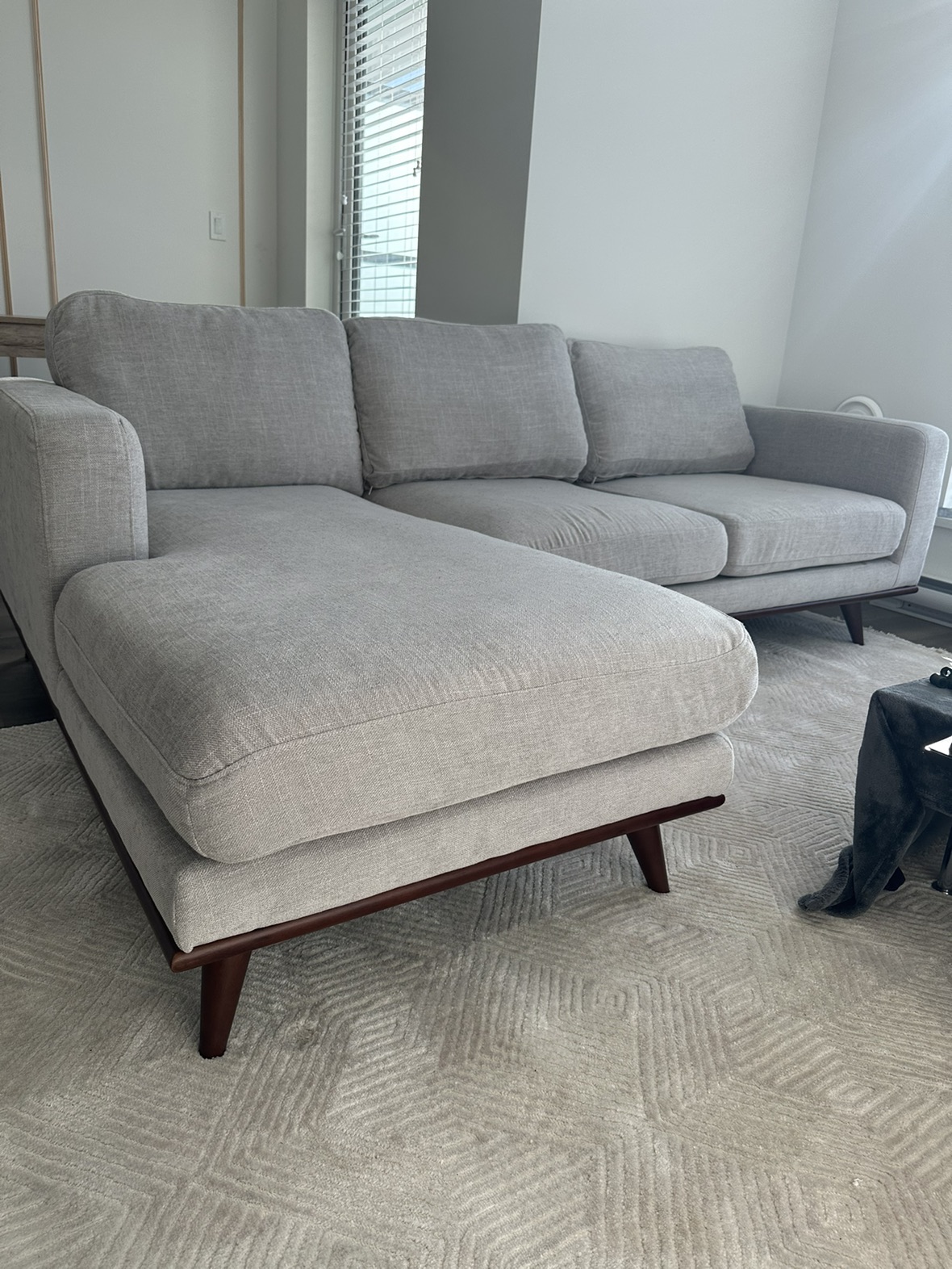 Heather grey R sided sectional - photo 2
