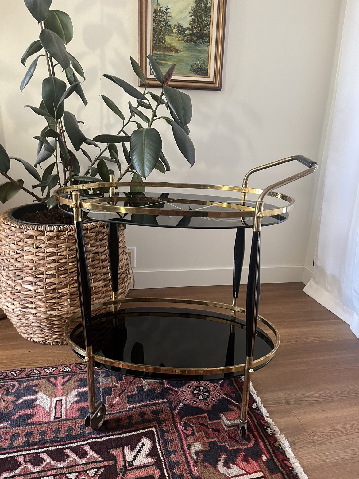 Mid century Brass Bar Cart