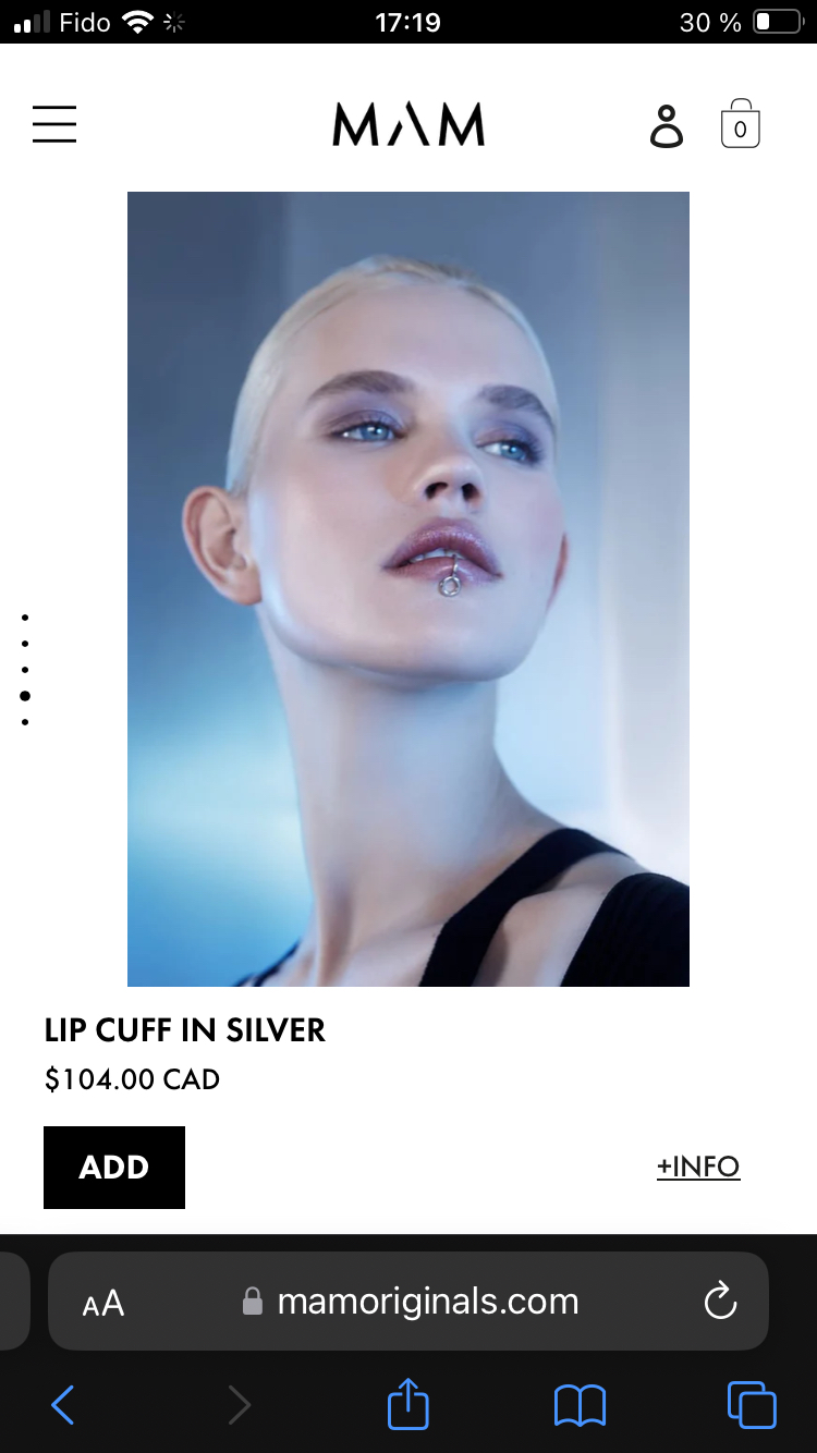 MAM Lip/Nose cuff in gold (NEW) image indicator(5)