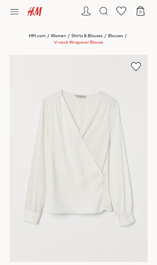 h&m V-neck Wrapover Blouse Size S thumbnail