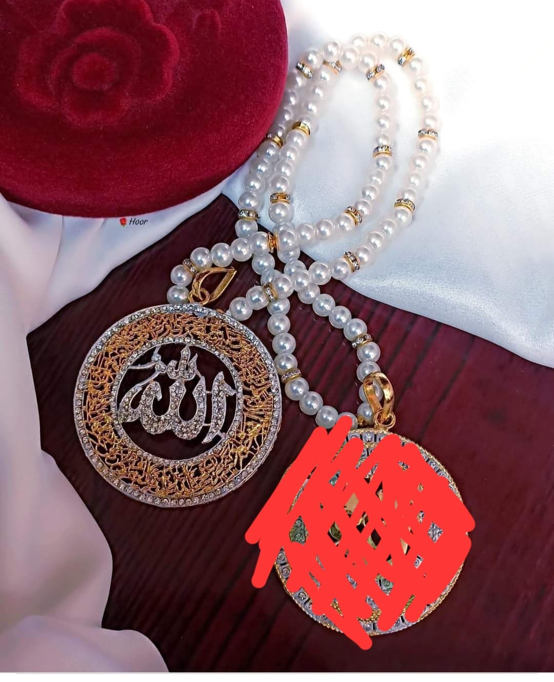 calligraphic pendant with mala thumbnail