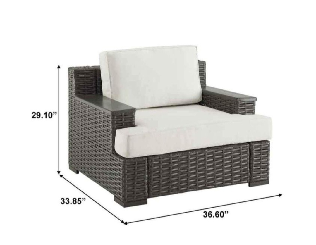 4 X High-end Brown Wicker Capped Arm Chairs - photo 4