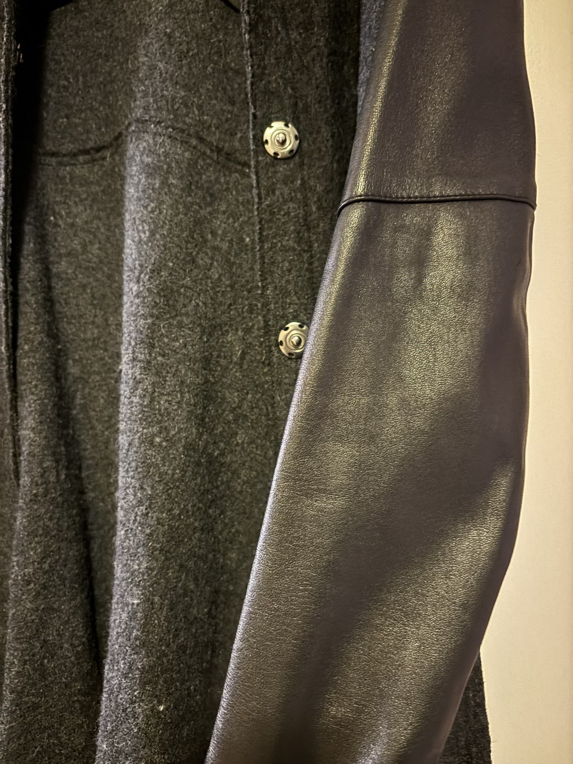 DANIER Wool and leather long cardigan jacket - photo 3