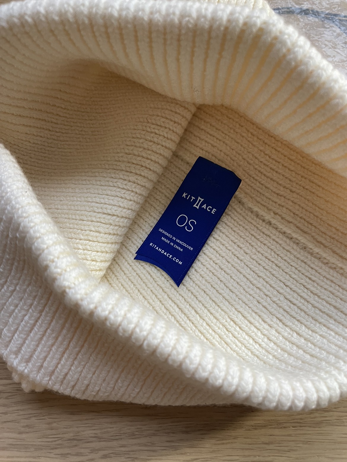 Unisex Kit and Ace white beanie image indicator(2)