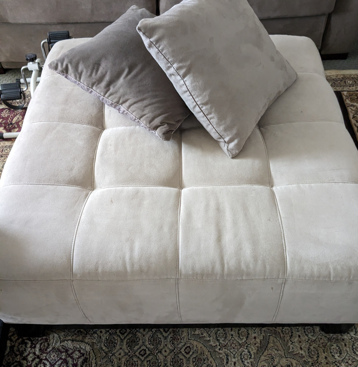 Large, Square, Beige Ottoman - photo 2