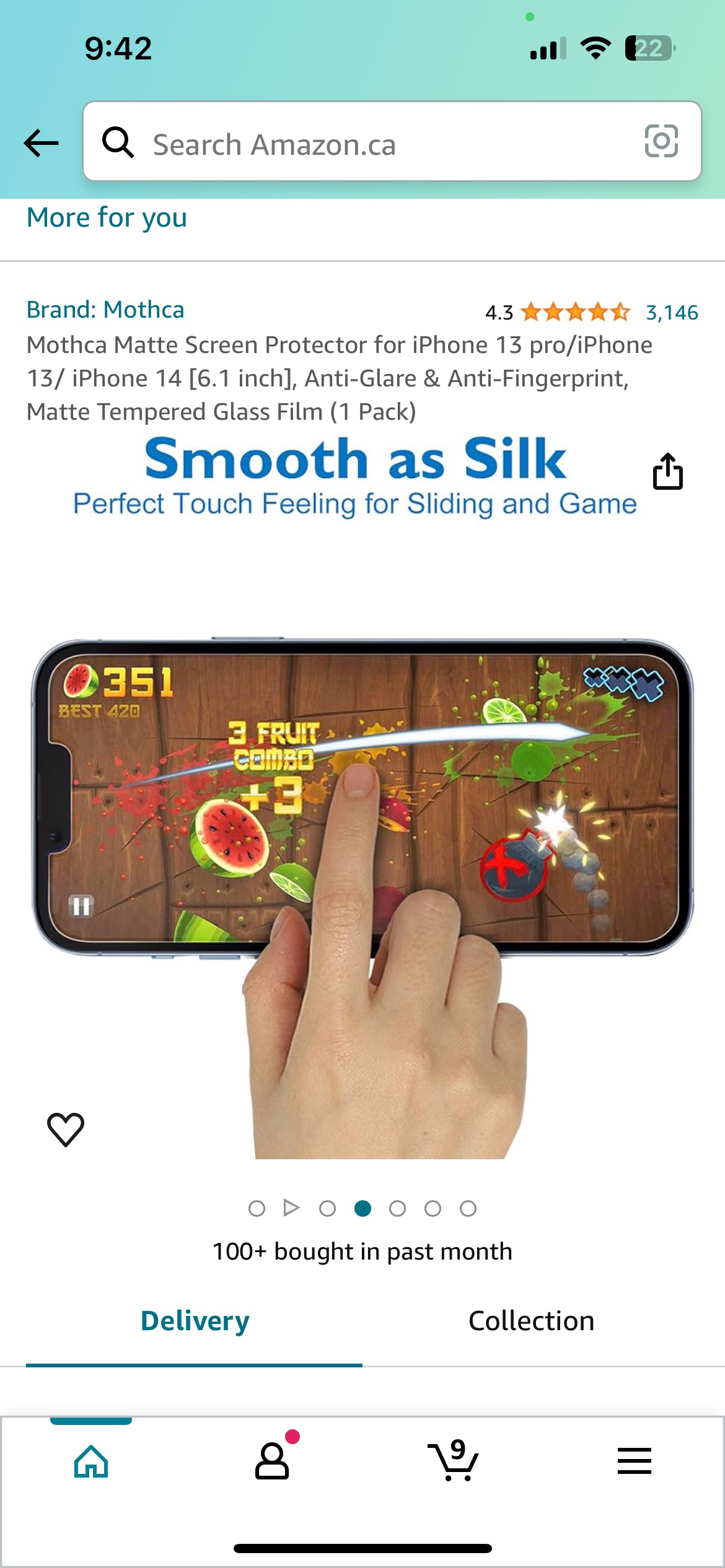 Mothca Matte Screen Protector for iPhone 13 pro/ 13 / 14 image indicator(3)