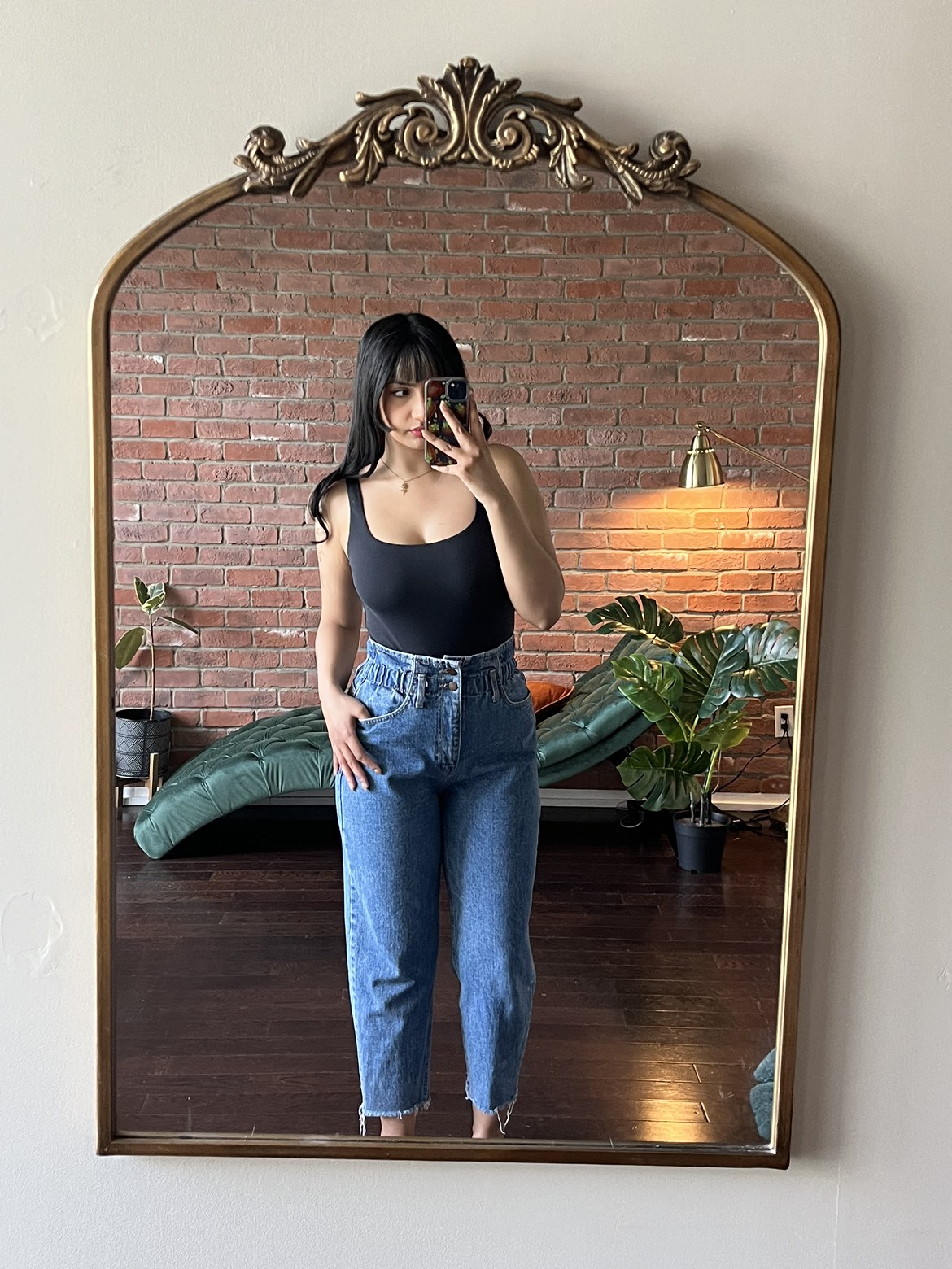 Oak and Fort Straight Leg Blue Jeans thumbnail