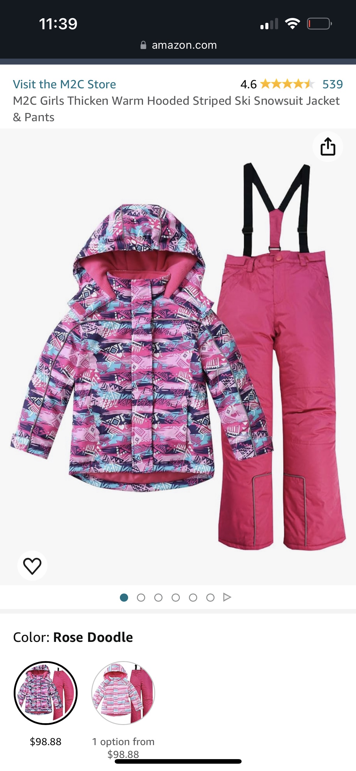 Girls snow suit