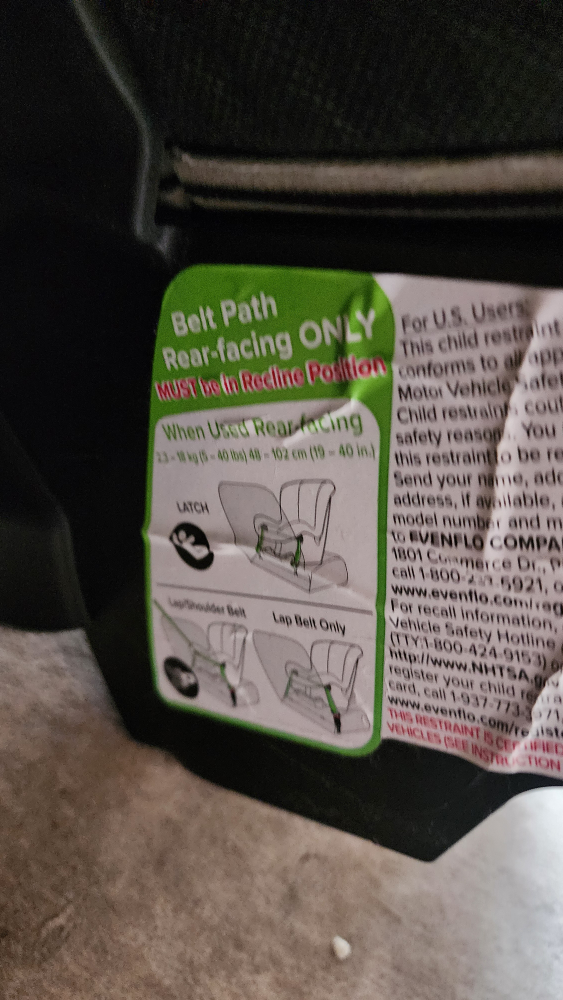 Evenflo convertible car seat - photo 4