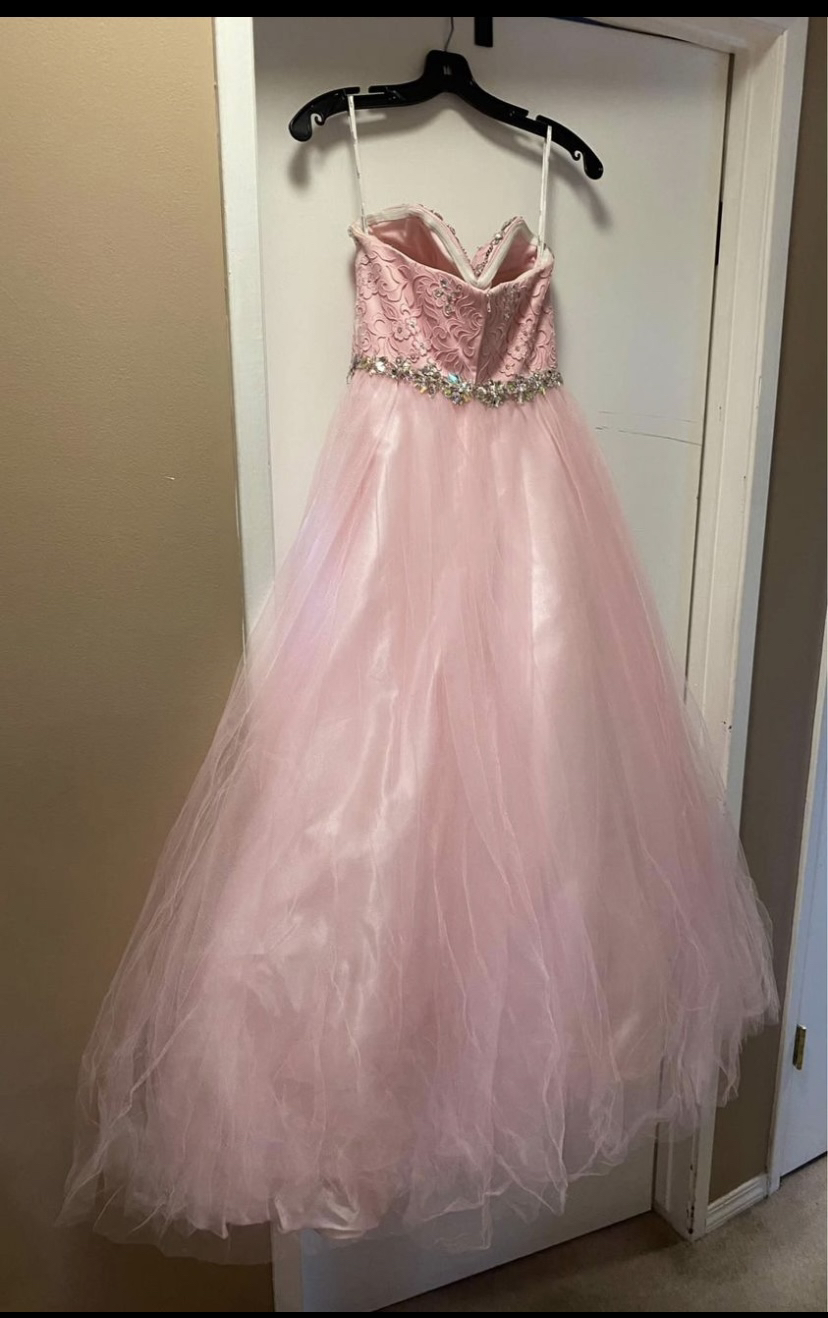 Size 8  Pink Grad Dress - photo 4