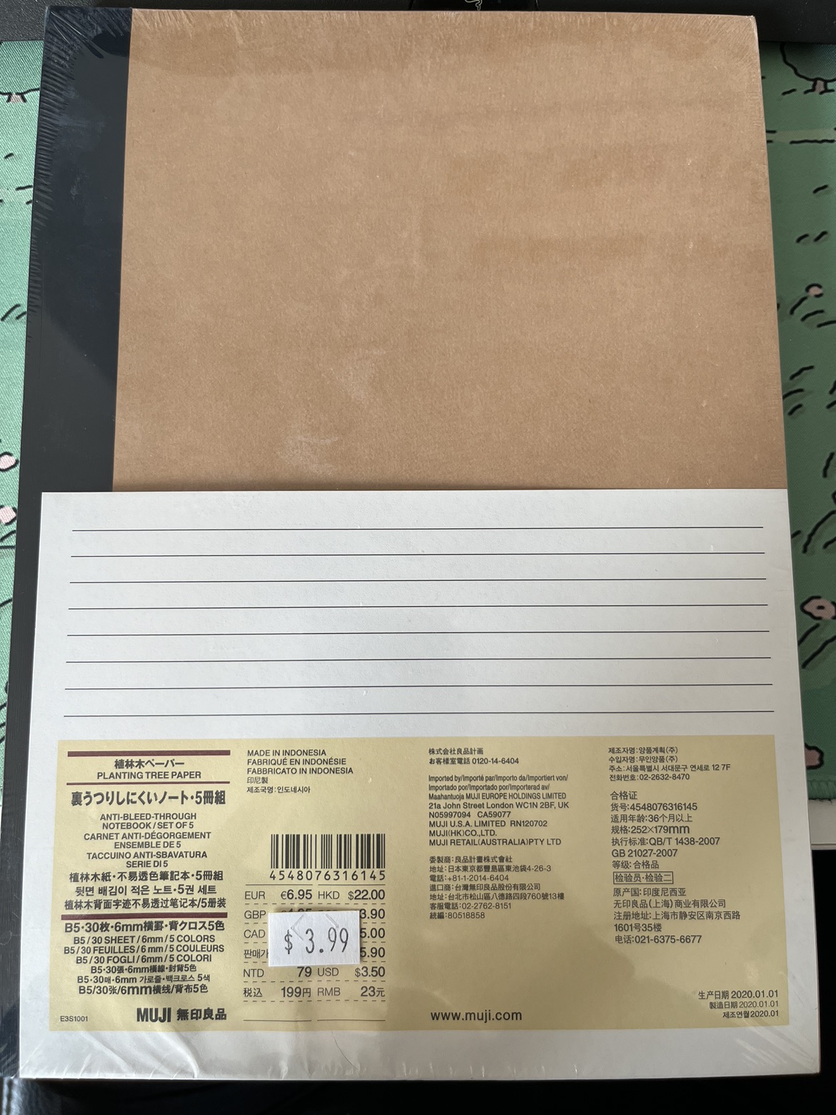 Muji 5 pack of notebooks