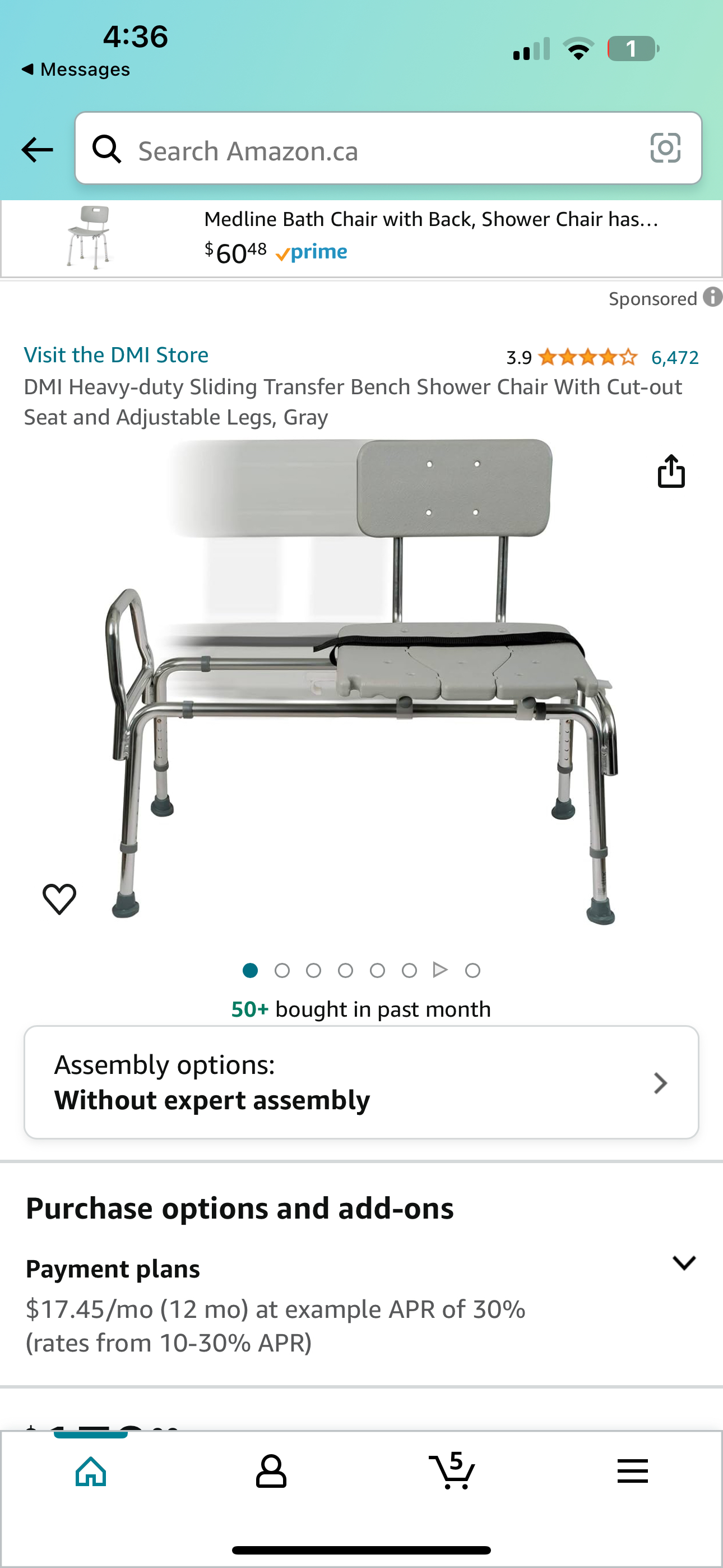DMIHeavy-duty Sliding Transfer Bench Shower - photo 5