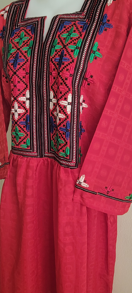 Pakistani/ balochi Embroidered Red Suite For Eid/ Parties wear image indicator(4)