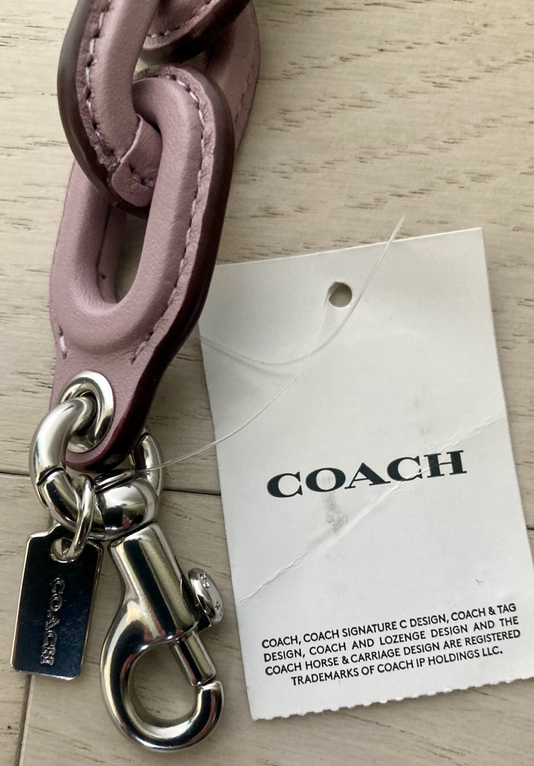 COACH Leather Short Chain Strap Silver/Faded Purple CA088 New image indicator(2)
