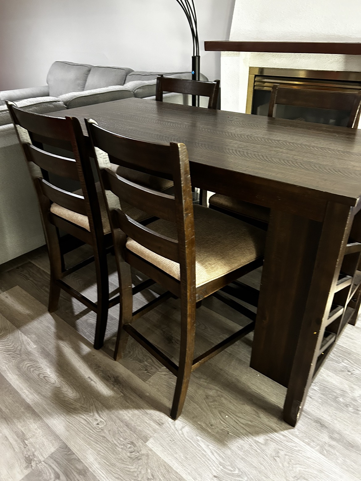 5 pieces wooden dining table with chairs - photo 3
