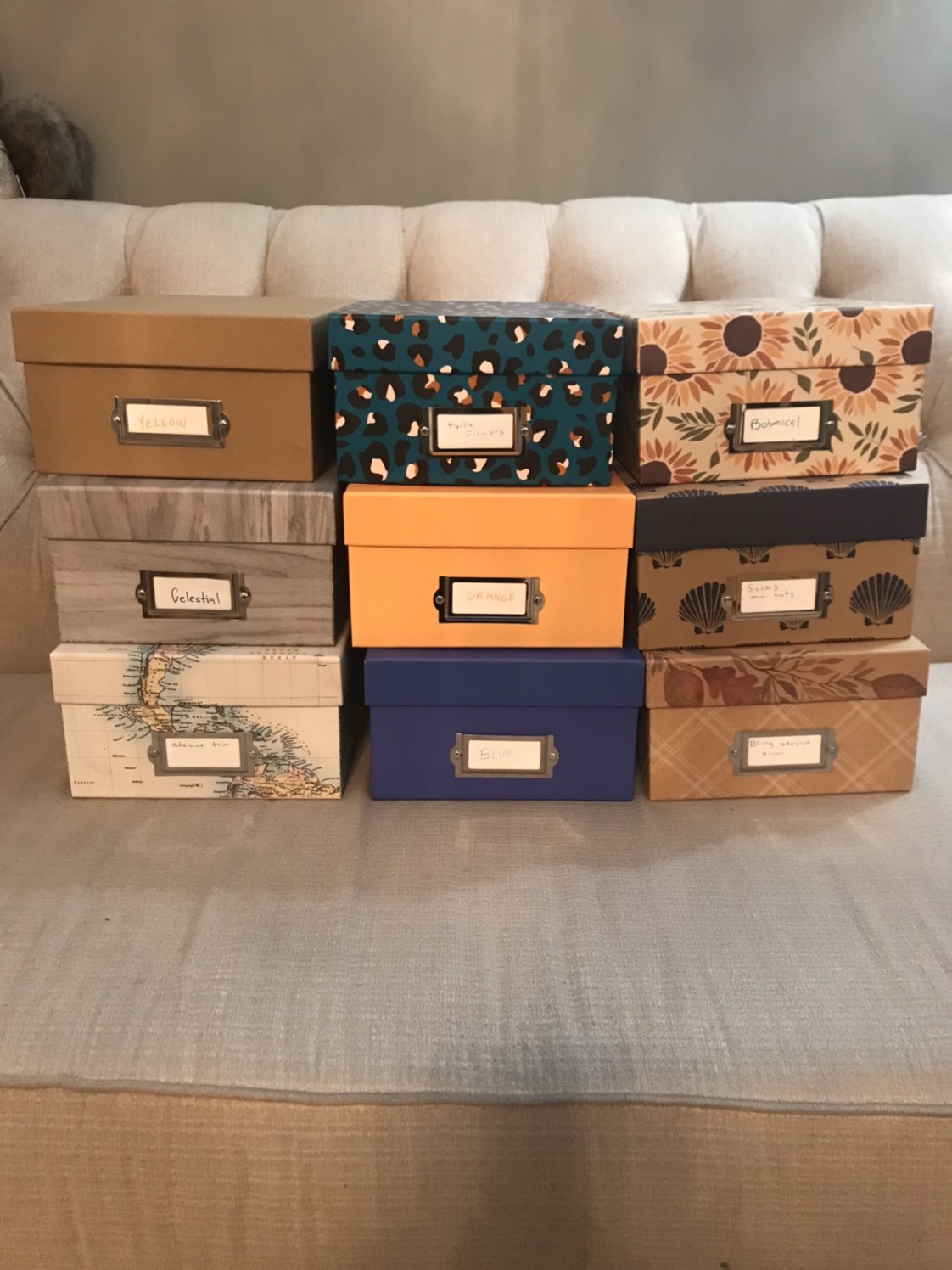 Set of nine photo box style storage boxes thumbnail