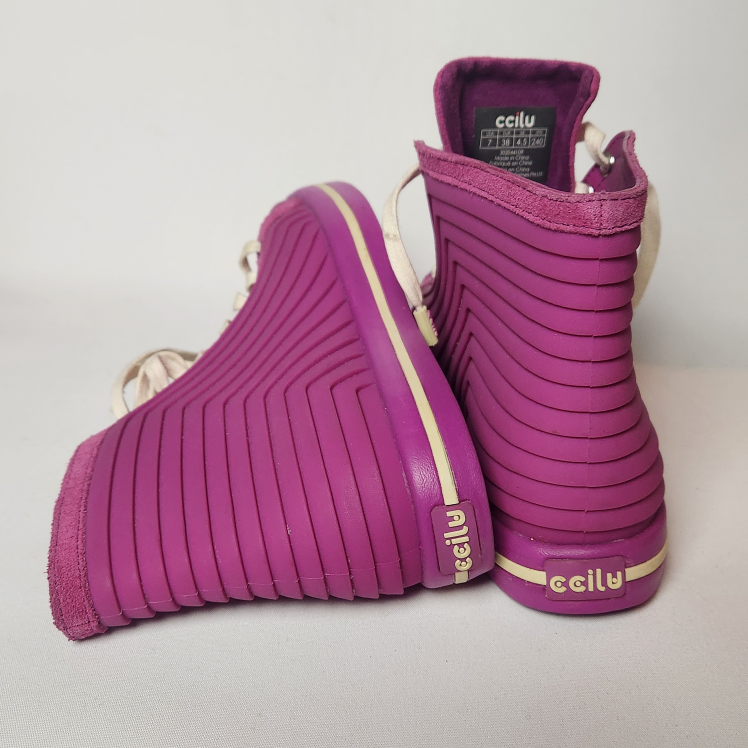 Ccilu Woman's Purple Hi Top Sneakers - photo 3