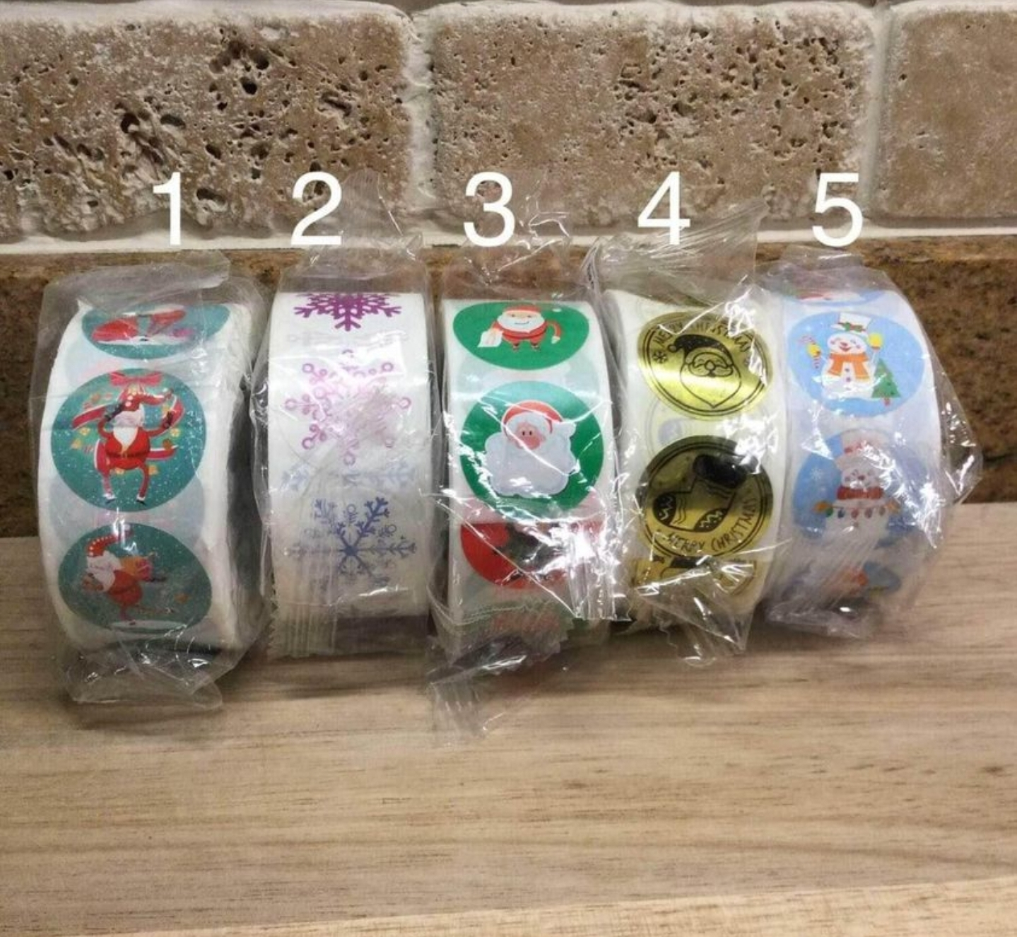 Christmas Sticker Rolls - $5 each - Swipe for more styles thumbnail