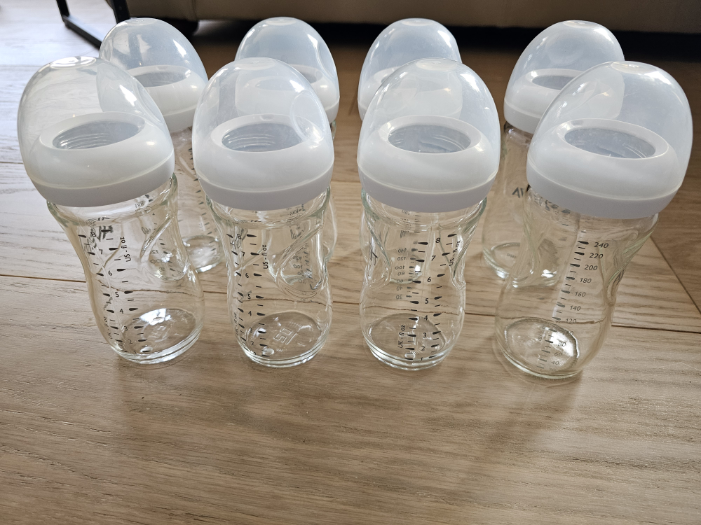 8 9oz glass baby bottles (no nipples) thumbnail