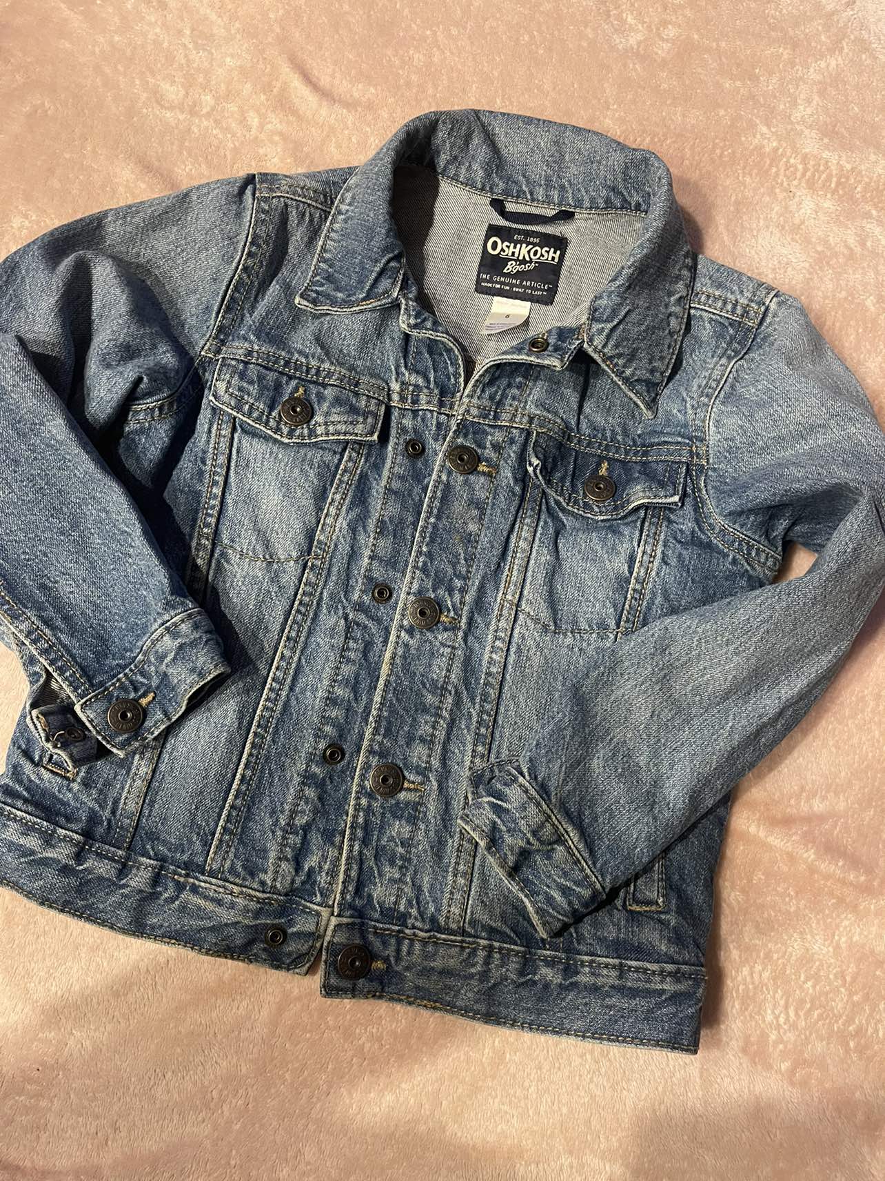 2 oshkosh b'gosh jean jackets size 6, and size 14 - photo 2