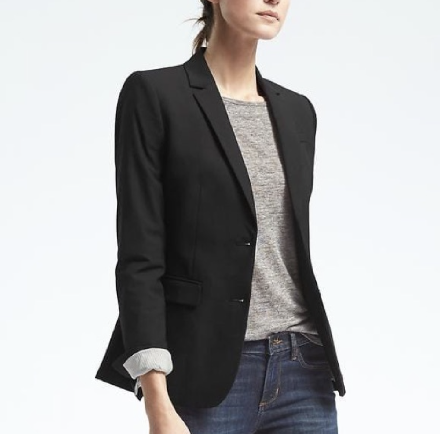 Banana Republic Lightweight Wool Two-Button Suit Blazer