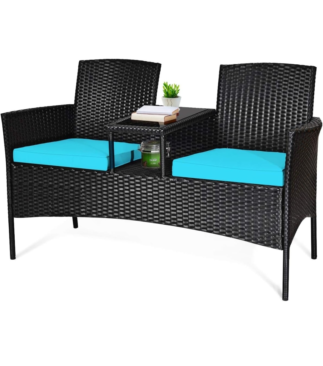 Outdoor 2 seater with middle table for patio - photo 2