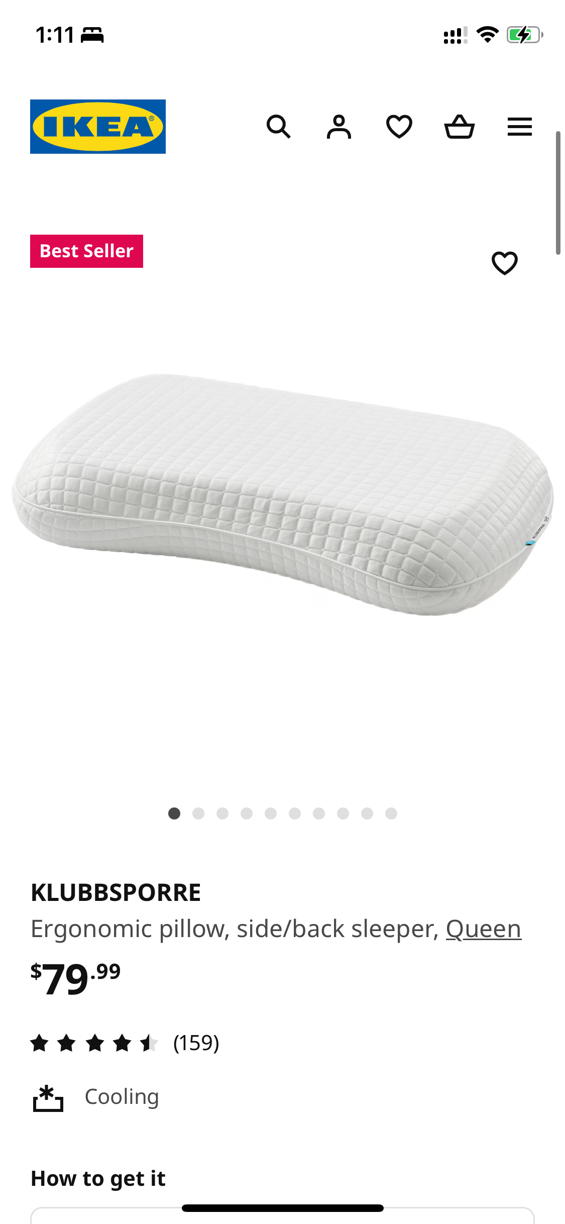 IKEA klubbsporre pillow (like new) used just half yr thumbnail