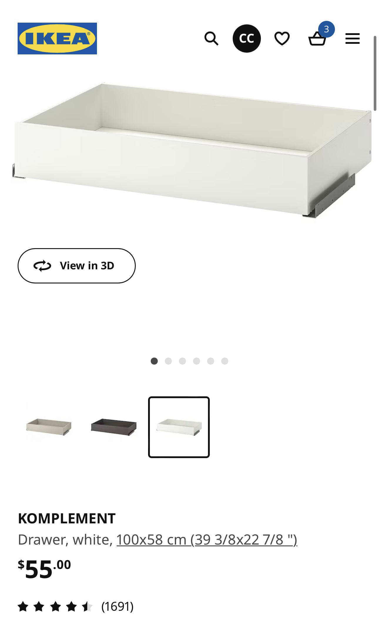 IKEA komplement drawer