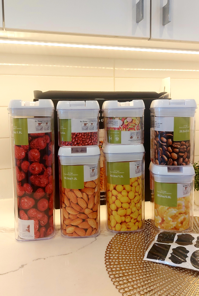 #Brand new Airtight containers 7 pcs with 120 chalkboard labels thumbnail