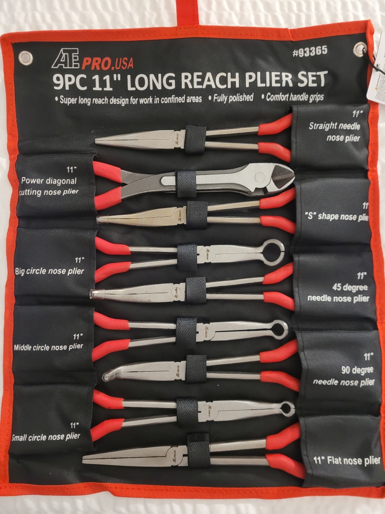 11" Long Reach Needle Nose Pliers (9 Piece Set)