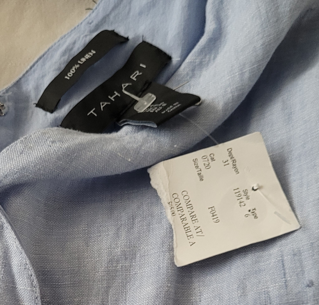 Tahari 100% Linen dress size 4 BNWT - photo 2