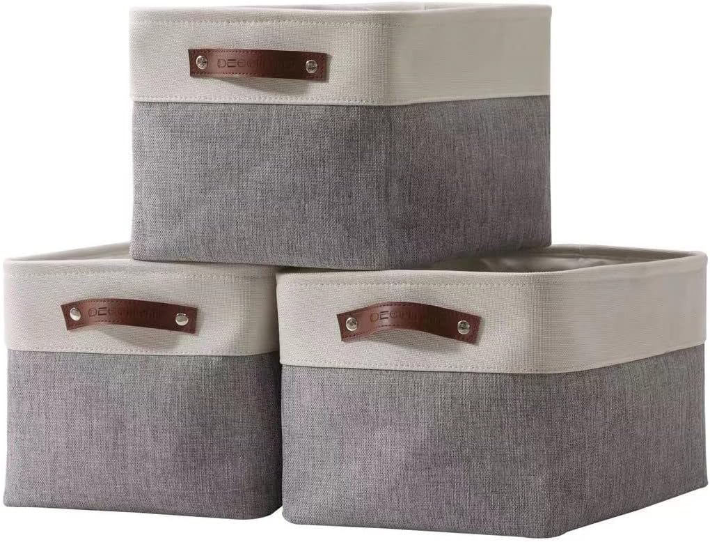 Fabric Storage Basket/Closet Organizers with Handles (Set of 6)